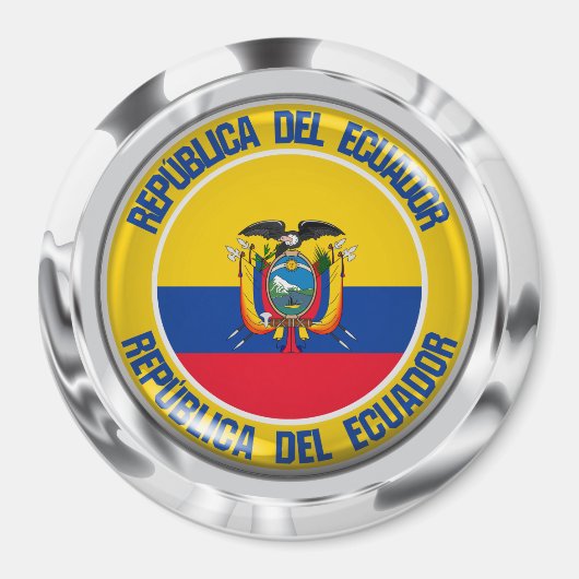 Ecuador Round Emblem Magneet (Voorkant)
