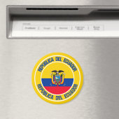 Ecuador Round Emblem Magneet (Insitu (Vaatwasser))
