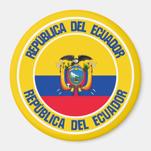 Ecuador Round Emblem Magneet (Voorkant)