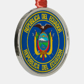 Ecuador Round Emblem Metalen Ornament (Rechts)