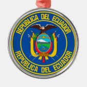 Ecuador Round Emblem Metalen Ornament (Voorkant)