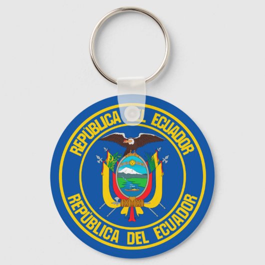 Ecuador Round Emblem Sleutelhanger (Voorkant)