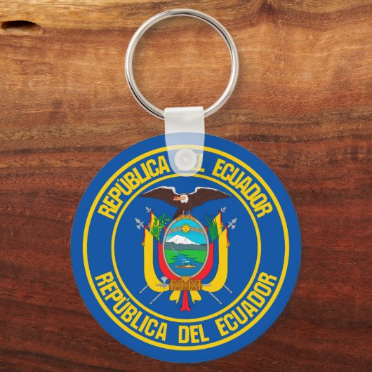 Ecuador Round Emblem Sleutelhanger (Voorkant)