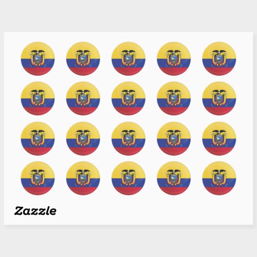 Ecuador Round Icon-vlag Ronde Sticker (Vel)
