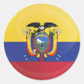 Ecuador Round Icon-vlag Ronde Sticker (Voorkant)