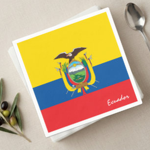 Ecuador servetten, Ecuador vlag feest / sport Servet