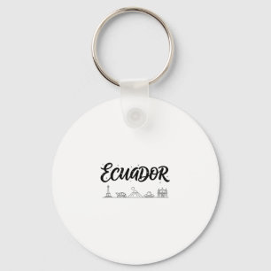 Ecuador Silhouette Reis Vakantie Outfits Sleutelhanger