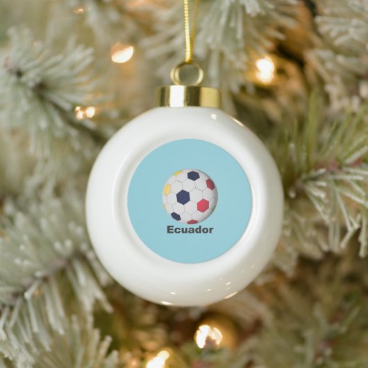 Ecuador Soccer Keramische Bal Ornament (Boom)