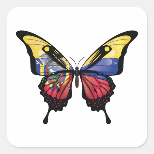 Ecuador Swallowtail Vlinder Vlag Sticker (Voorkant)