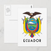Ecuador - symbool/wapen/vlag/kleuren/embleem briefkaart (Voorkant / Achterkant)