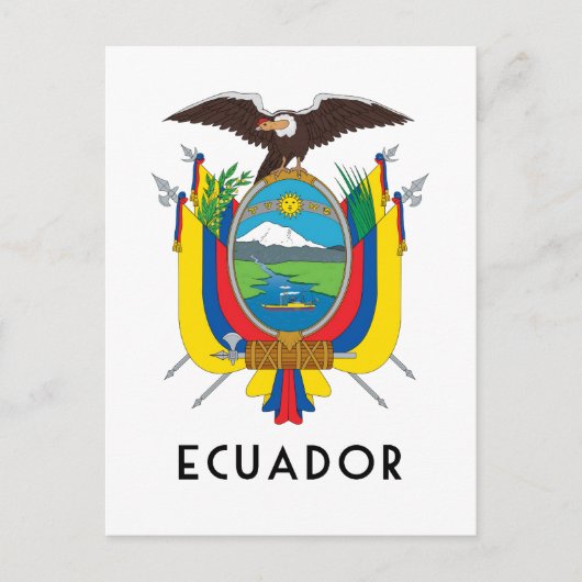 Ecuador - symbool/wapen/vlag/kleuren/embleem briefkaart (Voorkant)