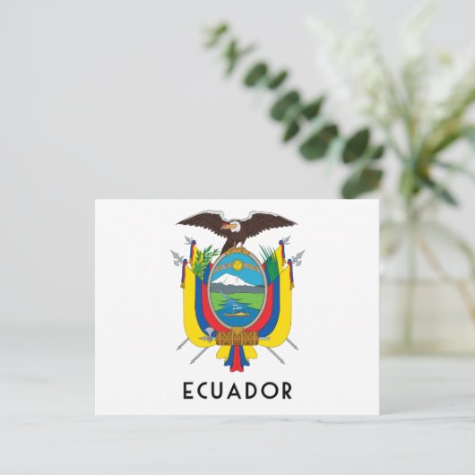 Ecuador - symbool/wapen/vlag/kleuren/embleem briefkaart (Staand voorkant)