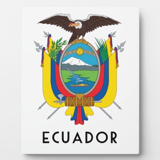 Ecuador - symbool/wapen/vlag/kleuren/embleem fotoplaat (Voorkant)