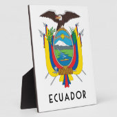Ecuador - symbool/wapen/vlag/kleuren/embleem fotoplaat (Zijkant)