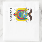 Ecuador - symbool/wapen/vlag/kleuren/embleem rechthoekige sticker (Tas)