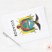 Ecuador - symbool/wapen/vlag/kleuren/embleem rechthoekige sticker (Envelop)