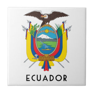 Ecuador - symbool/wapen/vlag/kleuren/embleem tegeltje