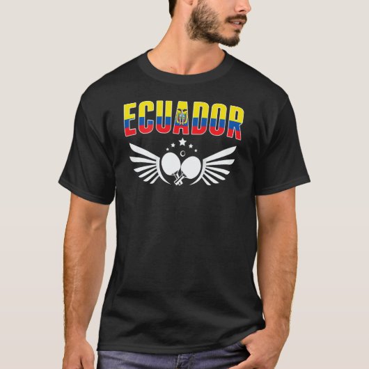 Ecuador Table Tennis Support Ecuadorean Ping Pon T-shirt (Voorkant)