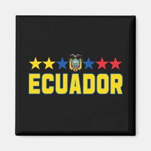 Ecuador Tekst & Emblem & met vlag gekleurde sterre Magneet