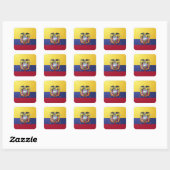 Ecuador vierkante glossy vlag sticker (Vel)