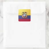 Ecuador vierkante glossy vlag sticker (Tas)