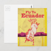 Ecuador Vintage Reisposter Briefkaart (Voorkant / Achterkant)