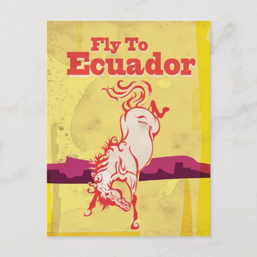 Ecuador Vintage Reisposter Briefkaart (Voorkant)