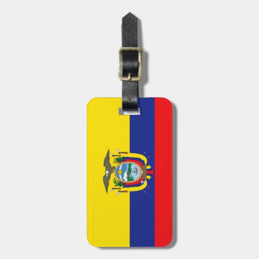 Ecuador vlag bagagelabel (Voorkant verticaal)