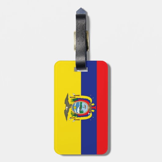 Ecuador vlag bagagelabel (Achterkant verticaal)