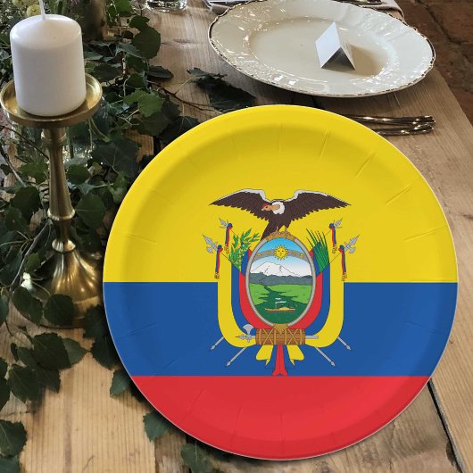 Ecuador Vlag borden, feest, sport, Ecuador Papieren Bordje
