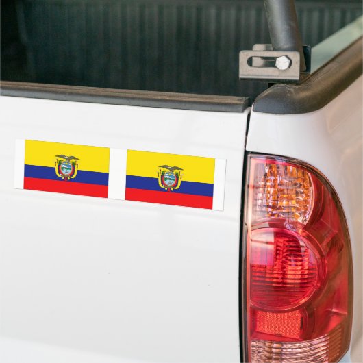 Ecuador vlag bumpersticker (Op Truck)