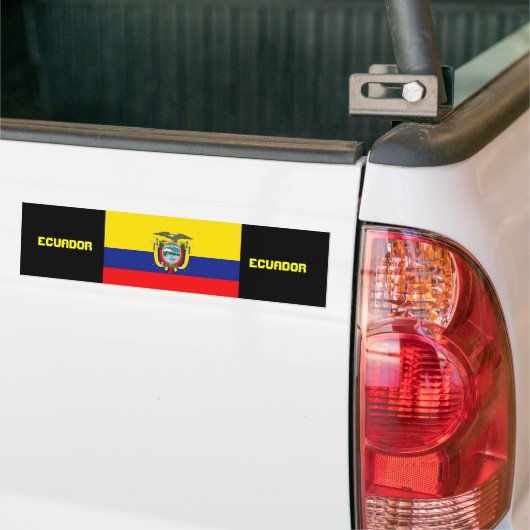 Ecuador-vlag bumpersticker (Op Truck)