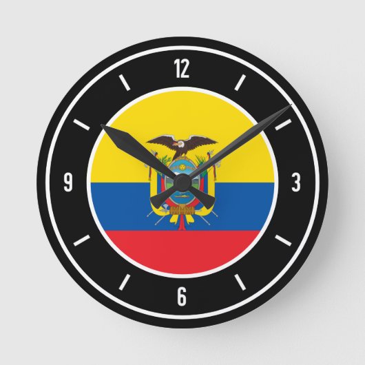 Ecuador Vlag Elegant Ronde Klok (Voorkant)