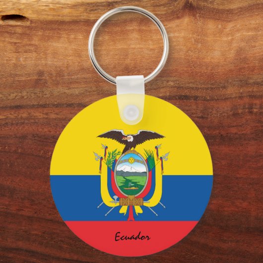Ecuador vlag en Ecuador patriotten/sport Sleutelhanger (Voorkant)