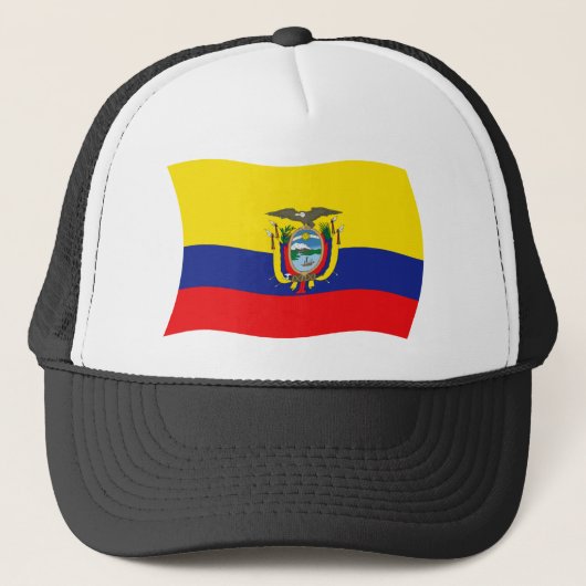 Ecuador Vlag Hoed Trucker Pet (Voorkant)
