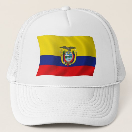Ecuador Vlag Hoed Trucker Pet (Voorkant)
