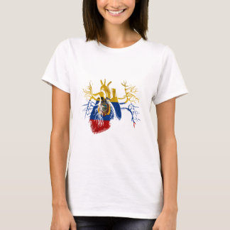 Ecuador vlag in het echte hart t-shirt