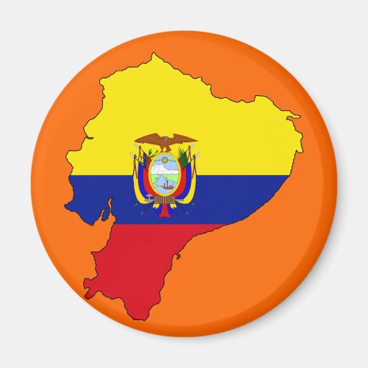Ecuador vlag kaart magneet (Voorkant)