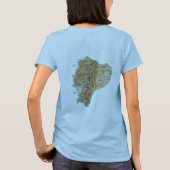Ecuador Vlag + Kaart + Tekst T-shirt (Achterkant)