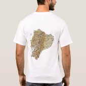 Ecuador Vlag + Kaart + Tekst T-shirt (Achterkant)