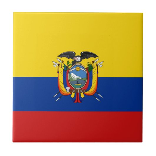 Ecuador Vlag Keramische Tegel Tegeltje (Voorkant)