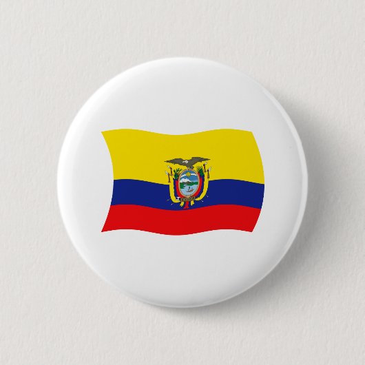 Ecuador Vlag Knop Ronde Button 5,7 Cm (Voorkant)