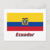 Ecuador vlag met naam briefkaart (Voorkant)