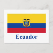 Ecuador vlag met naam briefkaart (Voorkant)