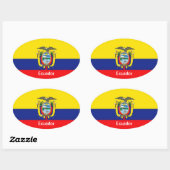 Ecuador vlag ovale stickers (Vel)