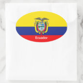 Ecuador vlag ovale stickers (Tas)