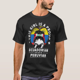 Ecuador Vlag Peru Opgegroeid Vrouwen Meisje Burger T-shirt