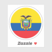 Ecuador Vlag Ronde Sticker (Vel)