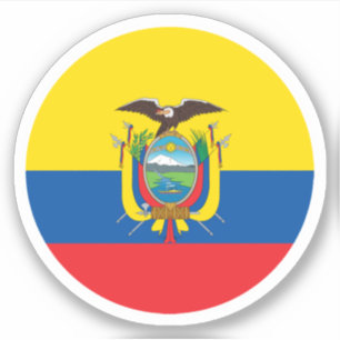 Ecuador Vlag Ronde Sticker