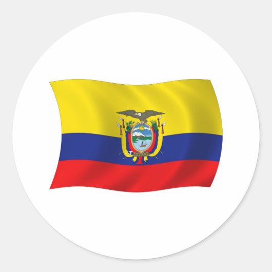 Ecuador Vlag Sticker (Voorkant)
